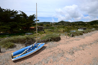 Zeilboot op het strand